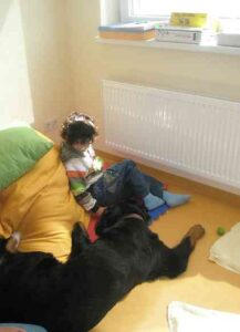 Oft saßen die beiden einfach zusammen. Wichtig war immer der "Apfel". Sein erstes Wort.