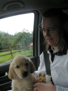 Finja auf dem Weg zu uns nach Hause